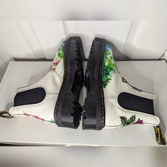 Dr Martens Chelsea Quad White Smooth Leather Platform Boots Women's Size 8 2976 - Picture 5 of 10